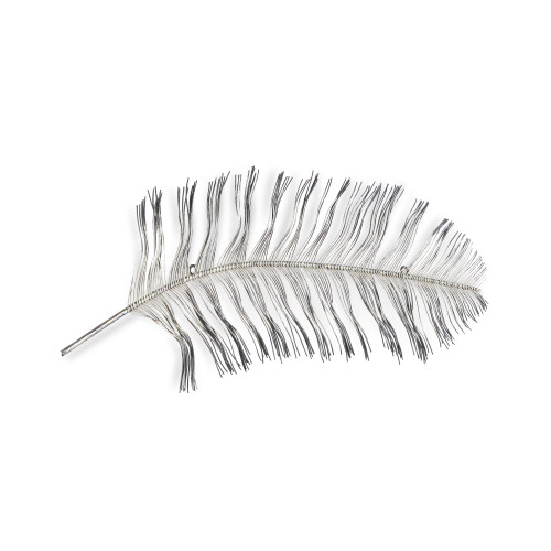 37.25" Silver and Black Contemporary Peacock Feather Wall Decoration - IMAGE 1