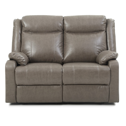 Faux leather 2-Seater Reclining Sofa - 55" - Gray - IMAGE 1