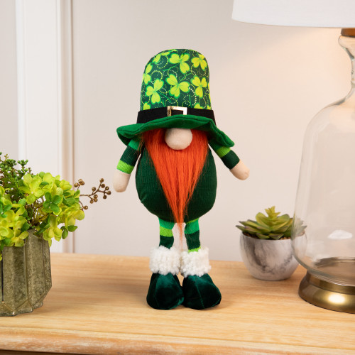 Standing Shamrock St Patrick's Day Gnome - 12.5" - IMAGE 1