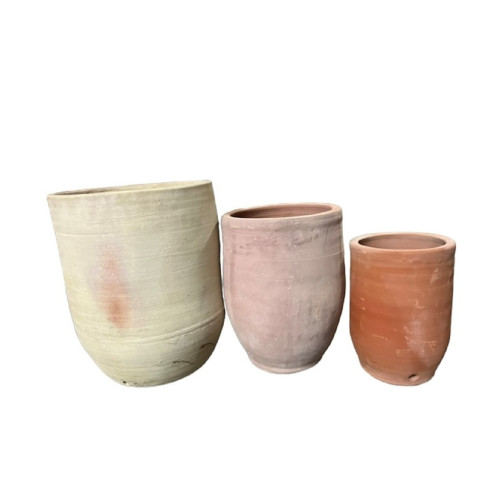 Decorative Terracotta Round Standing Vase - 23.5" - Set of 3 - IMAGE 1
