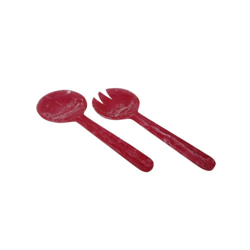 Patina-Style Salad Servers - 11" - Magenta Pink - Set of 2 - IMAGE 1