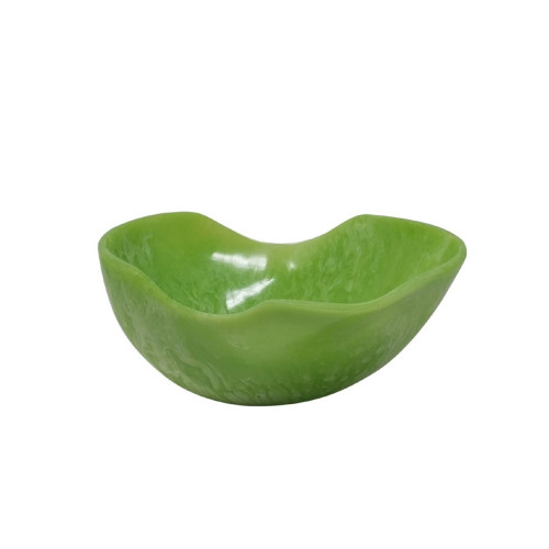Small Glossy Curved Serving Fruit Bowl - 13.25" - Lime Green - IMAGE 1