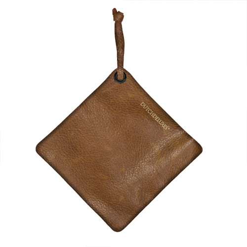 Vintage Style Leather Square Pot Holder - 7.75" - IMAGE 1