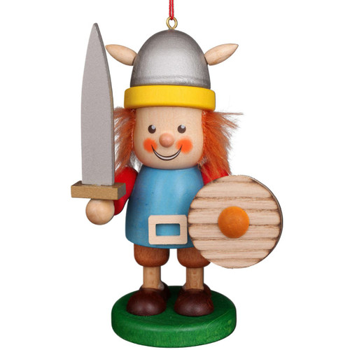 4.5" Brown and Blue Christian Ulbricht Viking Ornament Decoration - IMAGE 1