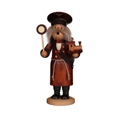 12" Christian Ulbricht Train Conductor Christmas Incense Burner - IMAGE 1