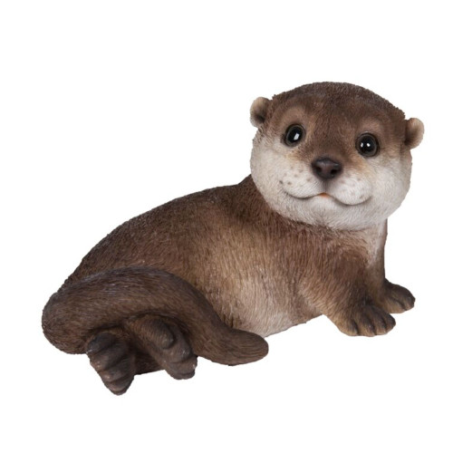 7" Laying Otter Outdoor Garden Statue - IMAGE 1