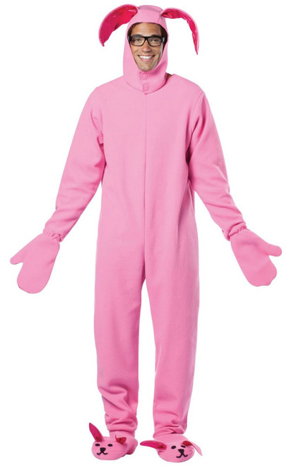Pink Bunny Suit Men Adult Halloween Costume - One Size - IMAGE 1