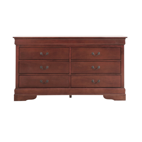 6-Drawer Wooden Bedroom Double Dresser - 60" - Chocolate Brown - IMAGE 1