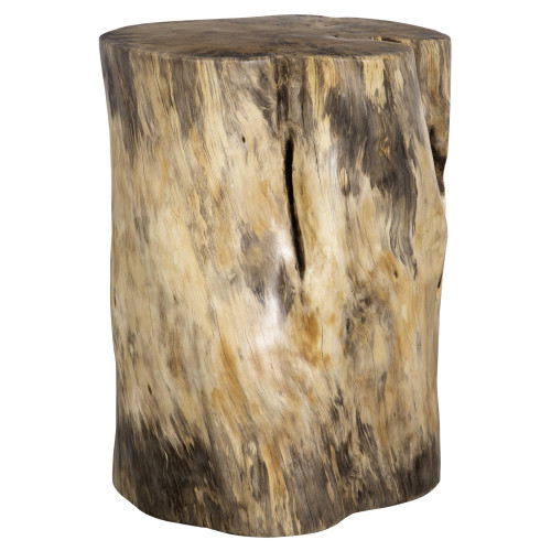 Crosscut Section Habitat Wooden Accent Stool - 20" - Beige - IMAGE 1