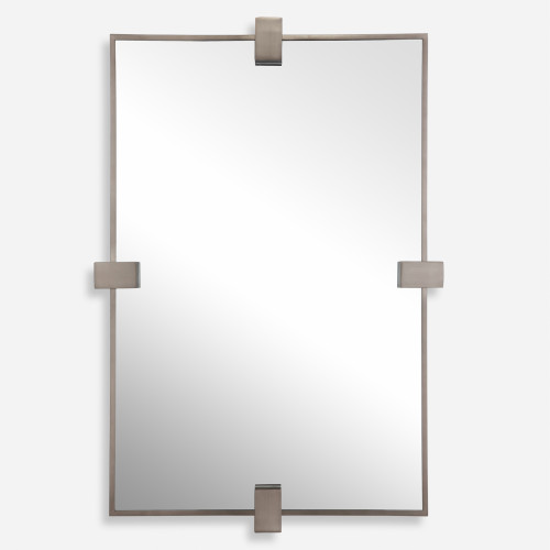 Plated Gun Metal Rectangular Wall Mirror - 37.25" - IMAGE 1