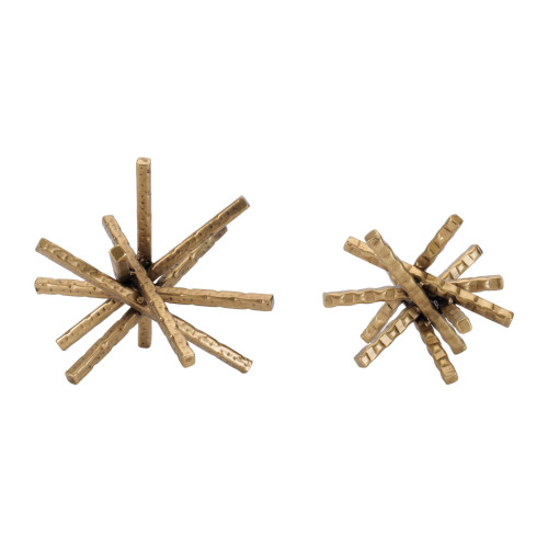 Abstract Metal Sculptures Decoration - 8" - Gold - Set of 4 - IMAGE 1