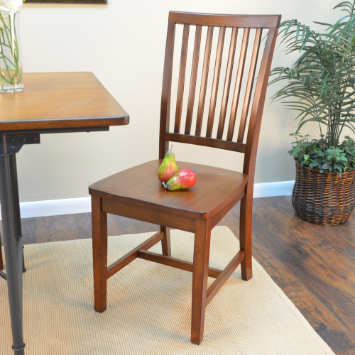 Hand Finished Solid Dining Chair - 39" - Chestnut Brown - IMAGE 1