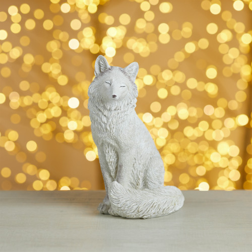Winter Sitting Fox Christmas Figurines - 8.5" - Set of 2 - IMAGE 1