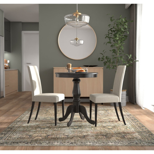 Solid Round Top Pedestal Bar Table - 30" - Espresso Brown - IMAGE 1