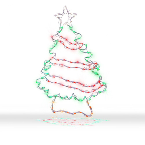 LED Lighted Christmas Tree with Garland Outdoor Decoration - 48" - IMAGE 1