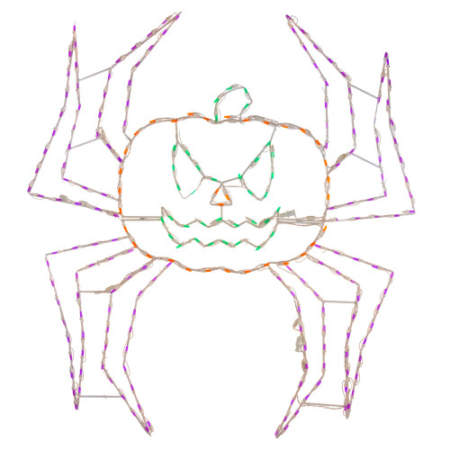 LED Lighted Animated Spider Pumpkin Outdoor Halloween Decoration - 60" - IMAGE 1