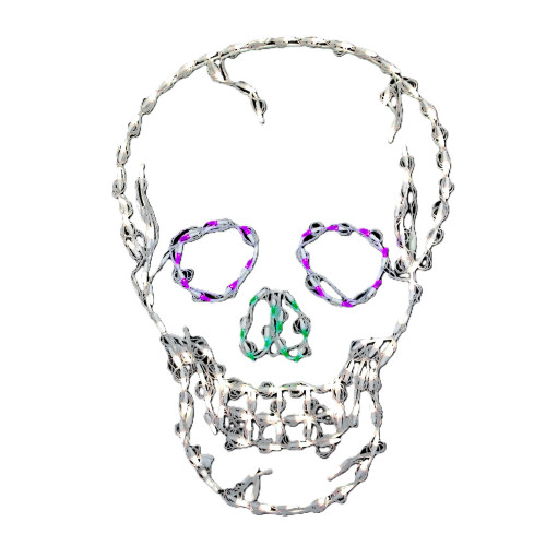 LED Lighted Skull Outdoor Halloween Decoration - 36" - IMAGE 1