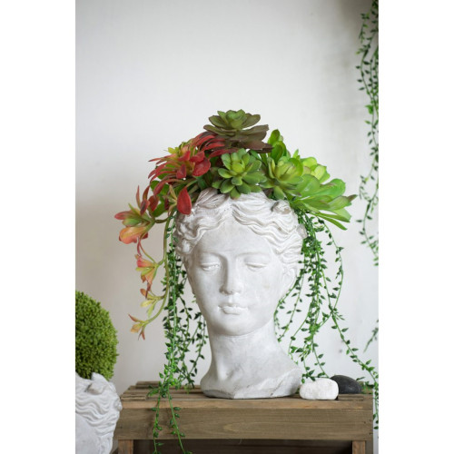 Large Young Girl Outdoor Planter - 10.5" - White - IMAGE 1