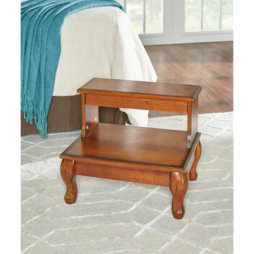 Queen Anne Legged Bed Step - 19" - Cherry Brown - IMAGE 1