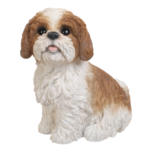 11" Sitting Shih Tzu Puppy Outdoor Garden Statue - IMAGE 1