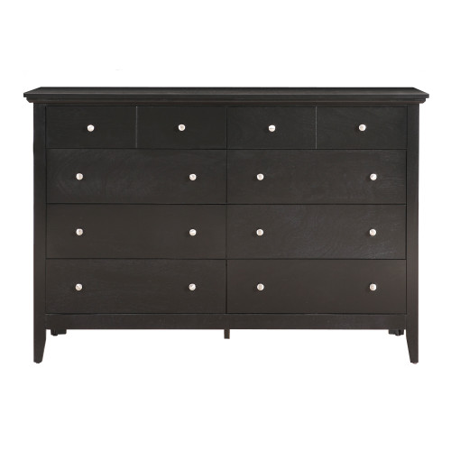 10-Drawer Wooden Double Dresser - 58" - Black | Christmas Central