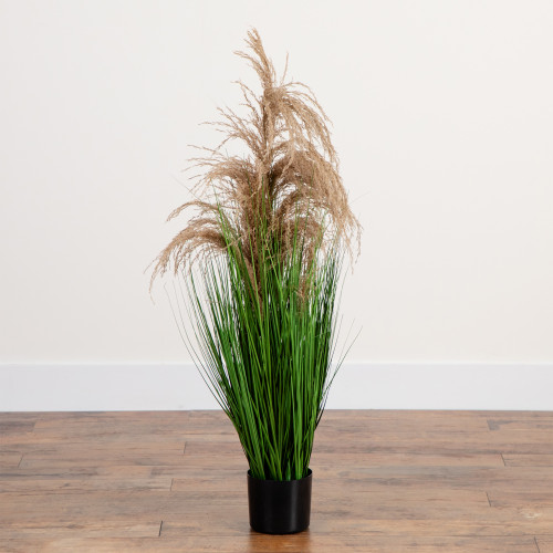 Pampas Grass Artificial Plant with Planter - 4' - IMAGE 1