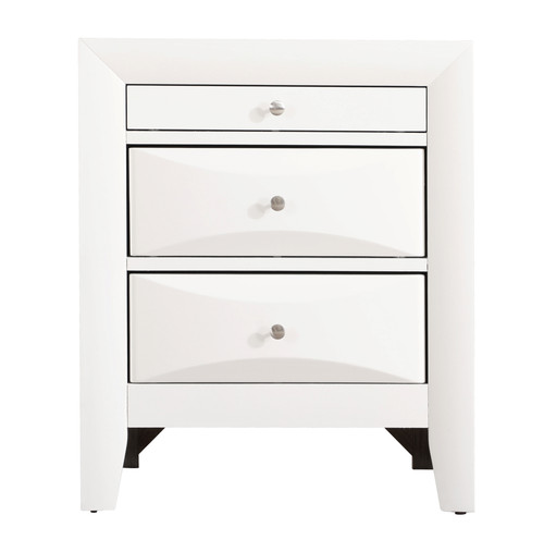 Solid Wooden Nightstand with Dovetailed Drawers - 28" - White - IMAGE 1