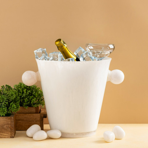 Ice Bucket with Handles - 14" - Matt White - IMAGE 1