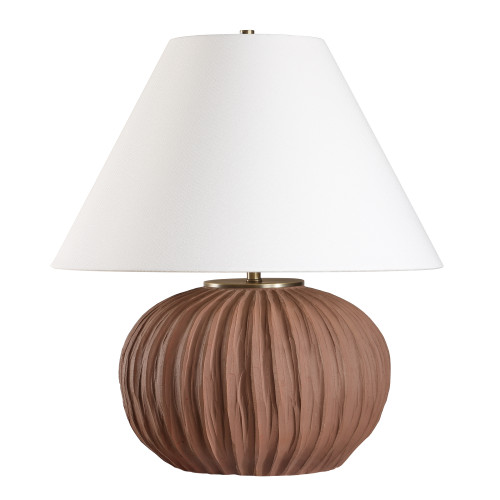 Terracotta Table Lamp with Tapered Shade - 22" - IMAGE 1