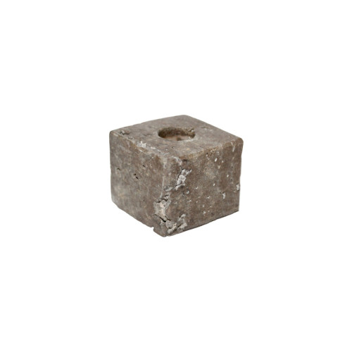 Small Square Travertine Candle Holder  - 2.25" - Gray - IMAGE 1