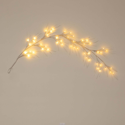 Pre-Lit Birch Artificial Christmas Garland - 6' x 14" - Warm White Lights - IMAGE 1