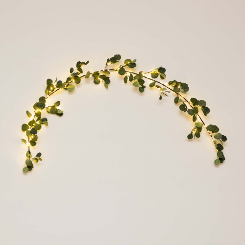 Pre-Lit Eucalyptus Artificial Christmas Garland - 6.5' x 11" - Warm White Lights - IMAGE 1