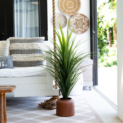 Potted UV Resistant Artificial Grass Plant - 4' - Green - IMAGE 1