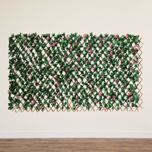 Bougainvillea Artificial Expandable Outdoor Fence - 40" x 80" - IMAGE 1