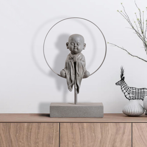 Little Monk Tabletop Decoration - 16.5" - Gray - IMAGE 1