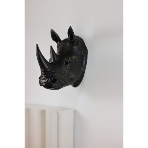 Rhinoceros Head Wall Decoration - 14.5" - Black - IMAGE 1