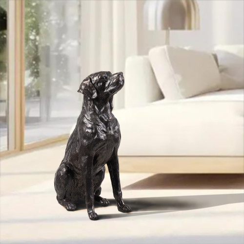 Sitting Labrador Dog Statue - 19" - Bronze - IMAGE 1