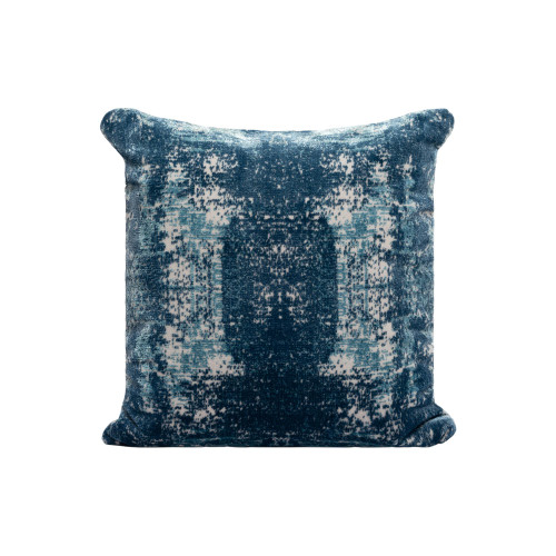 Abstract Acrylic Blend Throw Pillow - 20" - Blue and Ivory - IMAGE 1