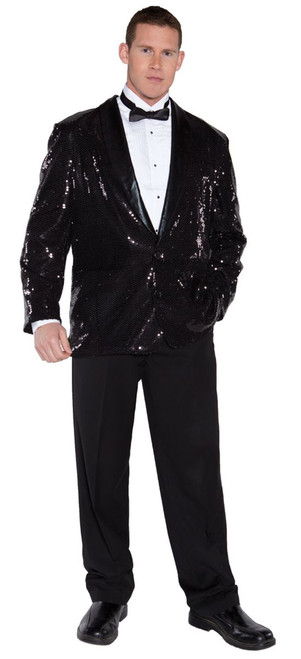 Black Sequin Jacket Men Costume Accessory - One Size - IMAGE 1