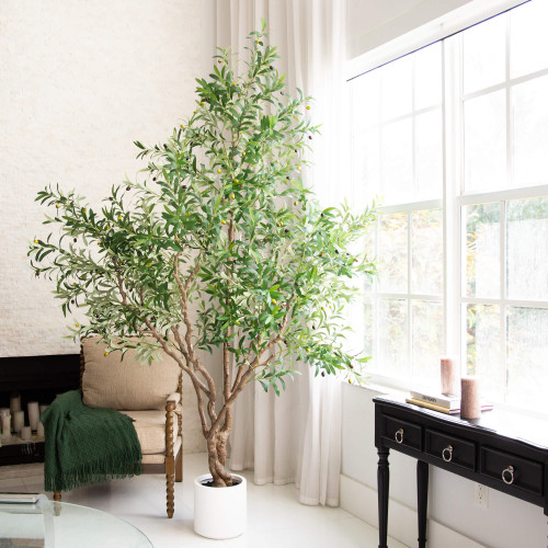 Olive Artificial Tree with Planter - 8' - Unlit - IMAGE 1