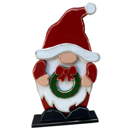 Wooden Gnome Christmas Tabletop Outdoor Decoration - 27.25" - IMAGE 1