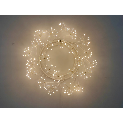 Pre-Lit LED White Floral Branch Christmas Wreath - 23.5" - Warm White Lights - IMAGE 1