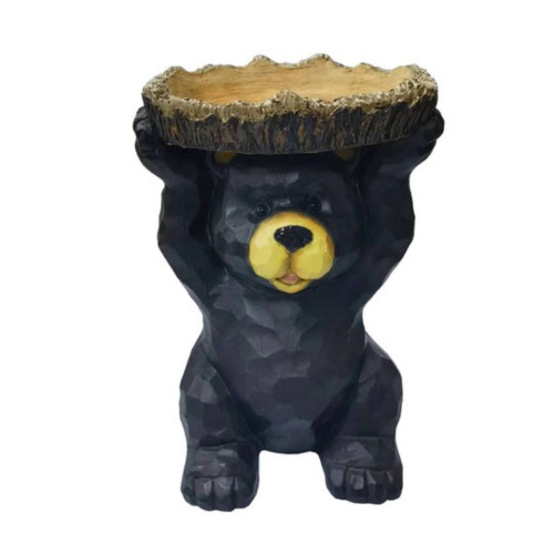 Sitting Bear Outdoor Patio Bird Bath - 12.25" - IMAGE 1