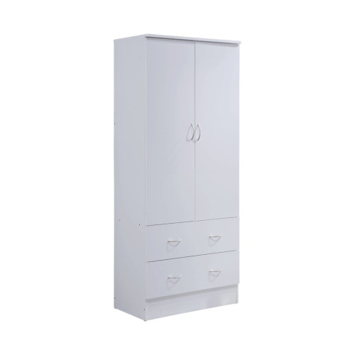 71.5" White Armoire with Drawers and Clothing Rod - IMAGE 1