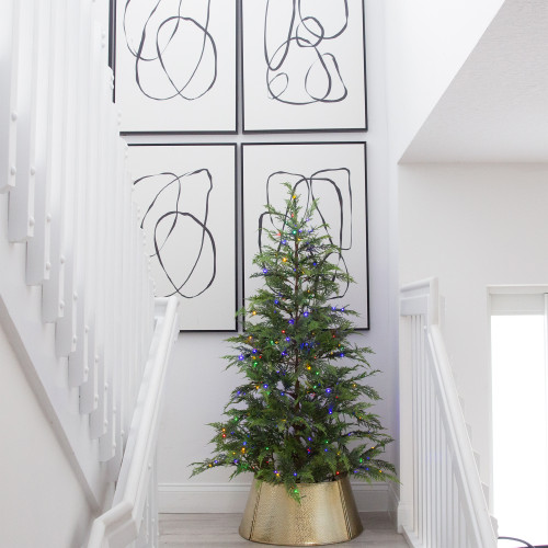 Pre-lit Medium Park City Pine Artificial Christmas Tree - 5’ - Multicolored LED Lights - IMAGE 1