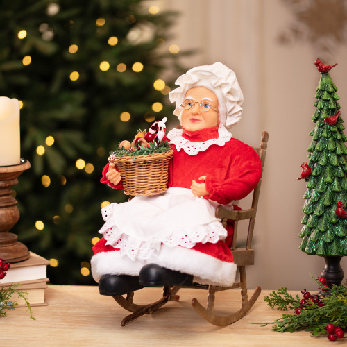 Animated Musical Mrs. Claus in Rocking Chair Christmas Decoration - 14" - IMAGE 1