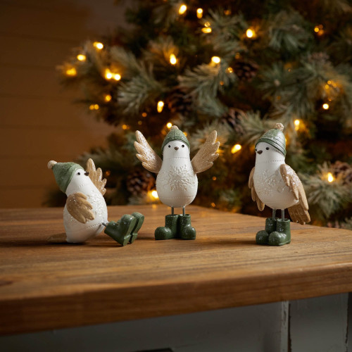 Winter Bird Christmas Figurine Decorations - 4.5" - Set of 6 - IMAGE 1