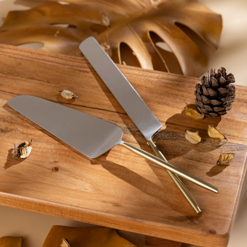 Stainless Steel Dessert Serving Set - 12" - Set of 2 - IMAGE 1