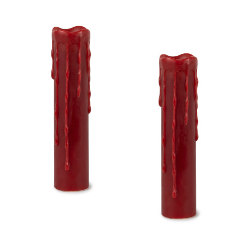 LED Lighted Dripping Wax Candles with Remote - 8" - Set of 2 - IMAGE 1