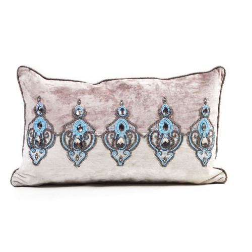 20" Beige and Cream Yellow Decorative Cushion - Feather and Down Filler - IMAGE 1